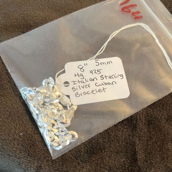 8 inch 5 mm 925 Italian sterling silver Cuban bracelet - Picture 10 of 11